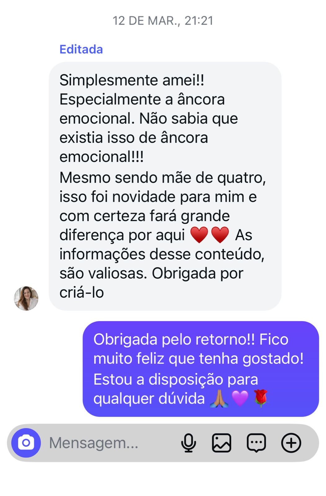 Depoimento de mãe 3