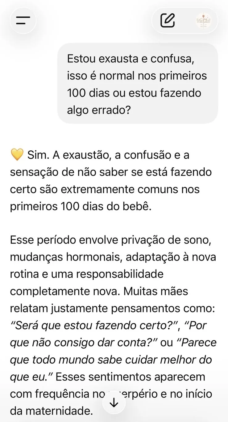 Nina acolhendo a mãe