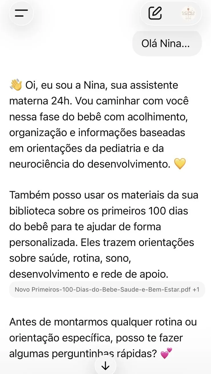 Nina se apresentando